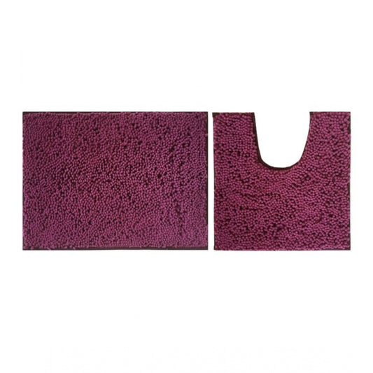 Polyester Knitted Bathmats Sets (Purple, Size: 20x30 In)