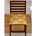 Generic Cotton Blended Solid Chair Cushions (Mustard &amp; Beige, Size: 16x16 In)