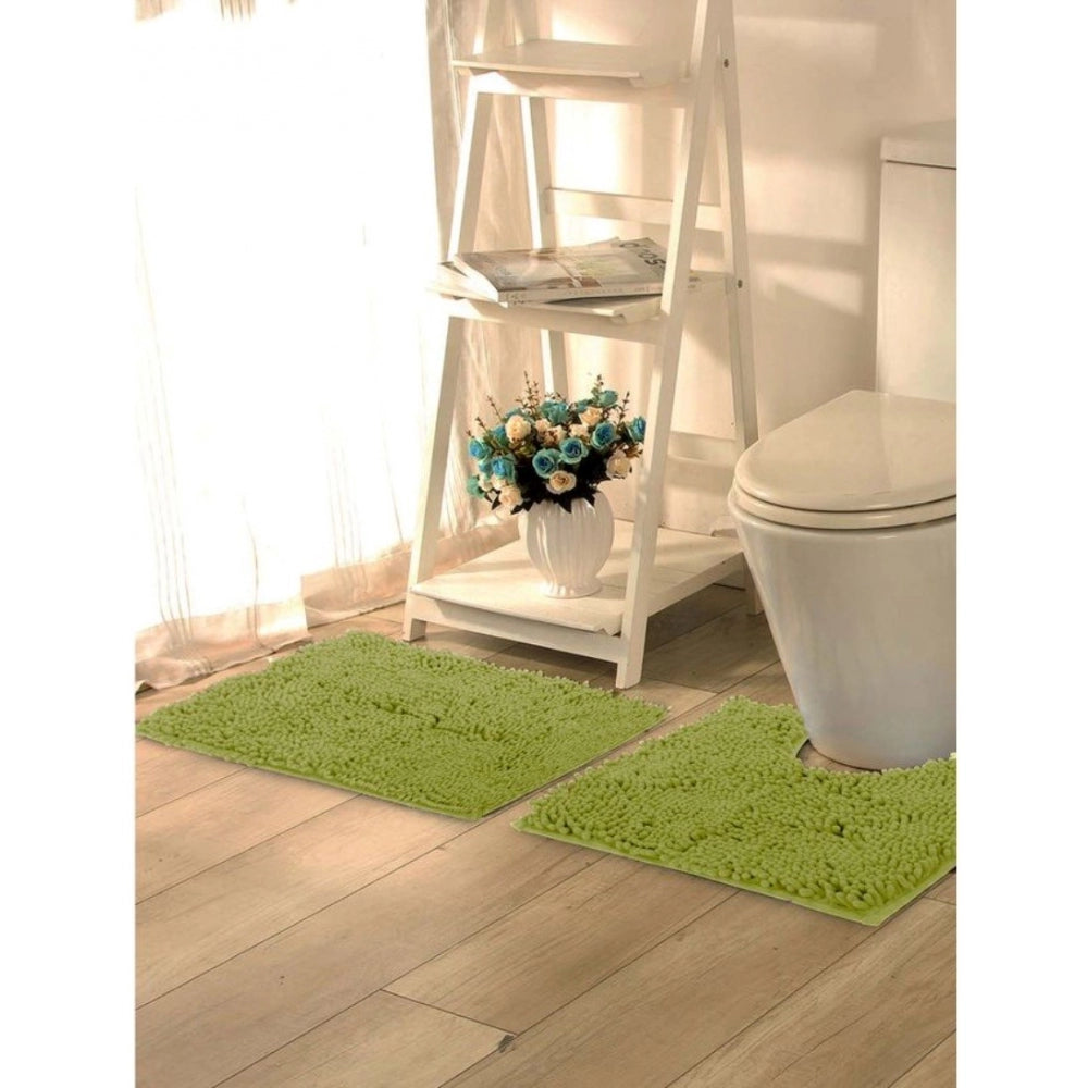 Polyester Knitted Bathmats Sets (Green, Size: 20x30 In)