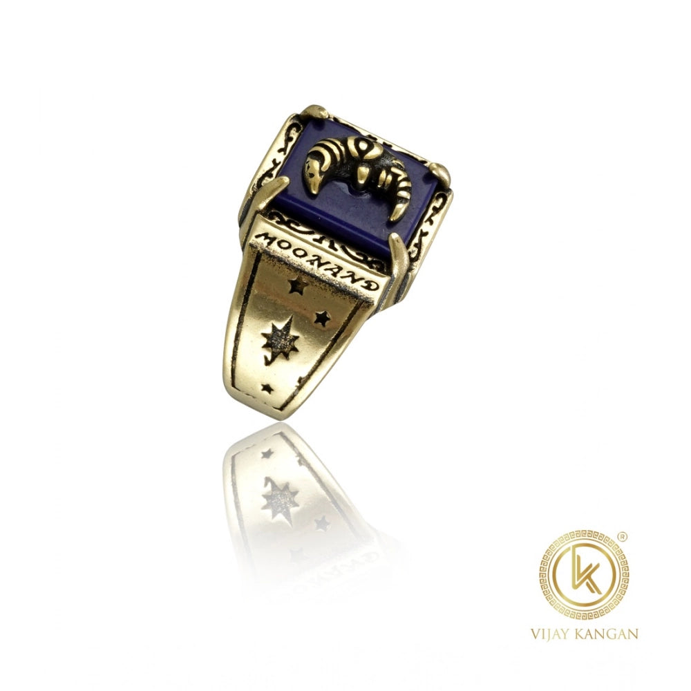 Generic Stainless Steel German polish moon design Freesize ring (Gold Plated)
