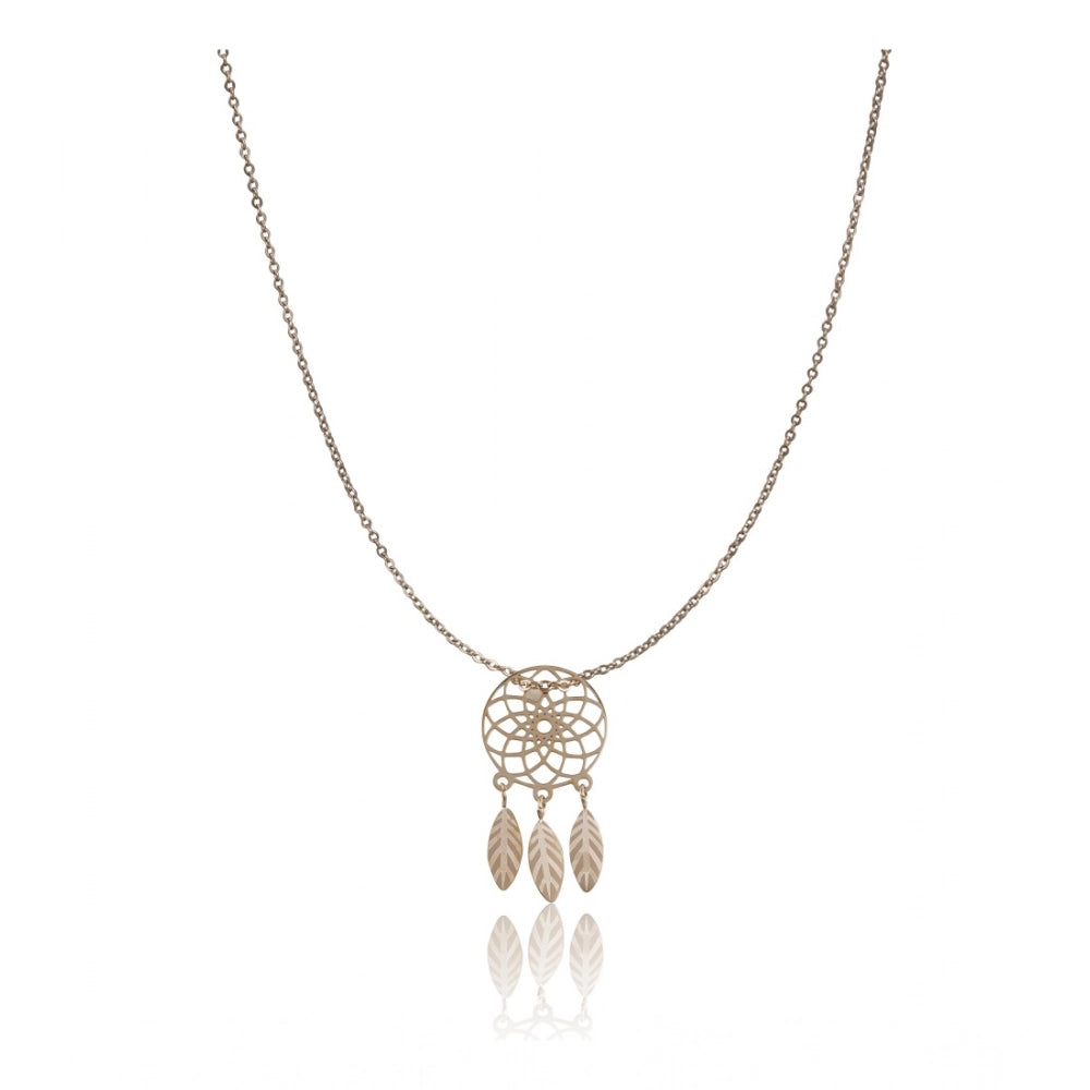Women's Stainless Steel Dream Catcher Pendent Delicate Chain (Gold Plated)