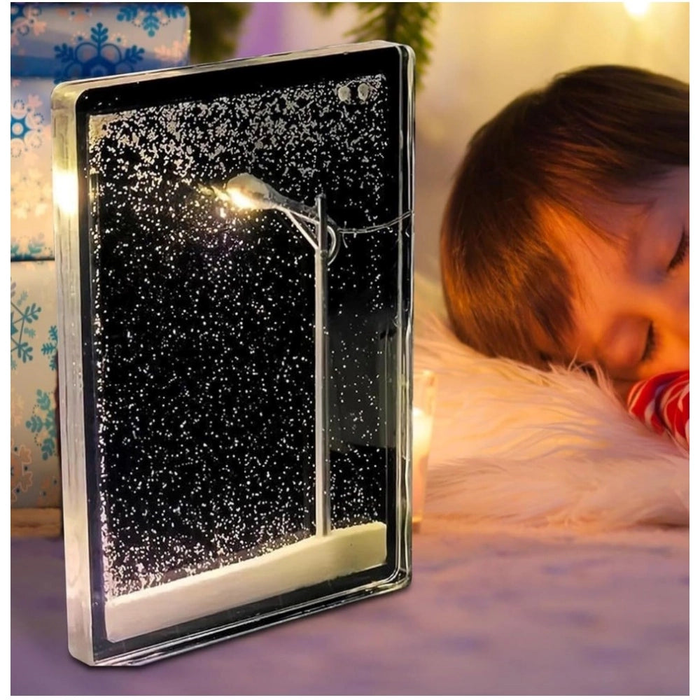 Generic Wood Snowfall Lamp with Street Light Snow lamp (Transparent)