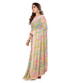 Generic Women's Small Lace Georgette Printed Ready-to-Wear Saree With Unstitched Blouse 5.5 Mtr (Green)