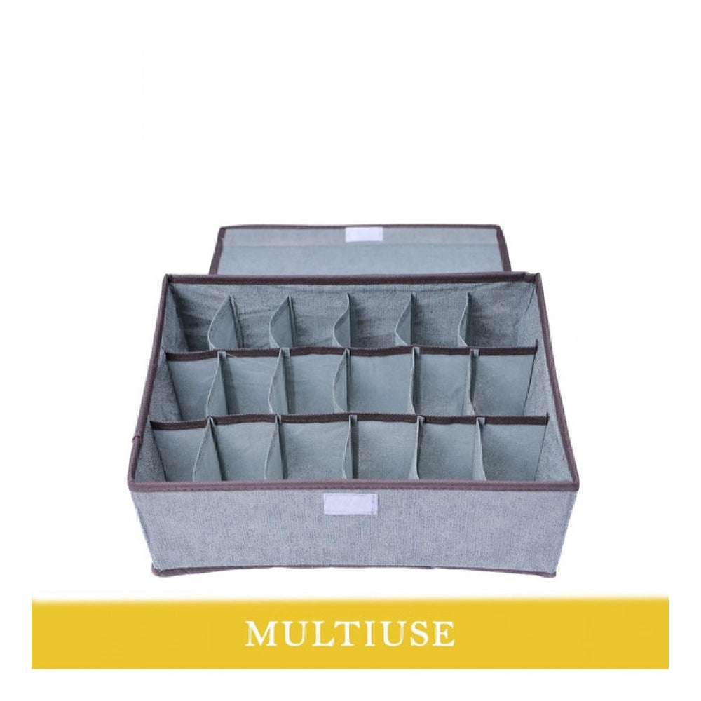 Polypropylene 3 Divider Storage Box (Multicolor)