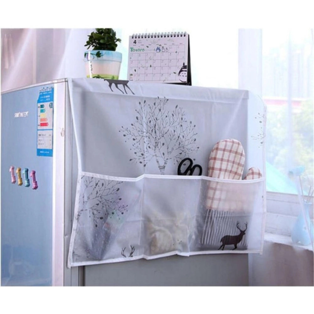Refrigerator &amp; Microwave Oven Cover – Dustproof, Waterproof, and Heat-Resistant Protective Organizer (Color: Assorted )