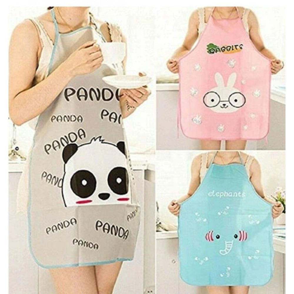 Generic Pack of 2_Printed Waterproof Kitchen Apron with Pockets for kids– (Color: Assorted )