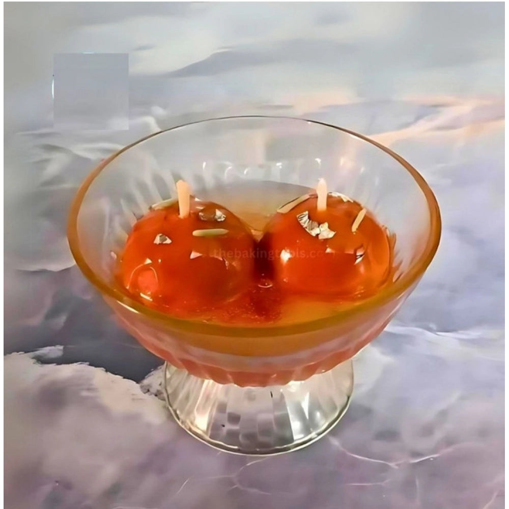 Soya Wax, Glass Gulab Jamun Candle 2Pcs in a Single Bowl