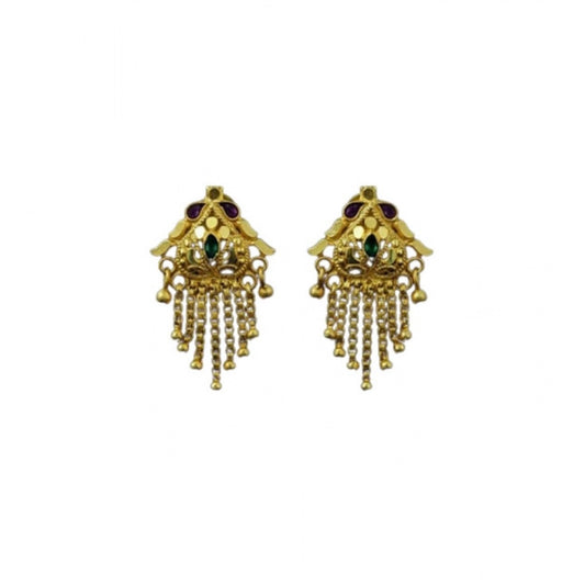 Women's Pack of_2 Brass Gold-Plated Earrings (Gold)