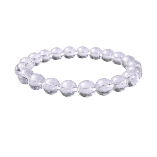 Natural Crystal 8mm Clear Quartz Bracelet (White)