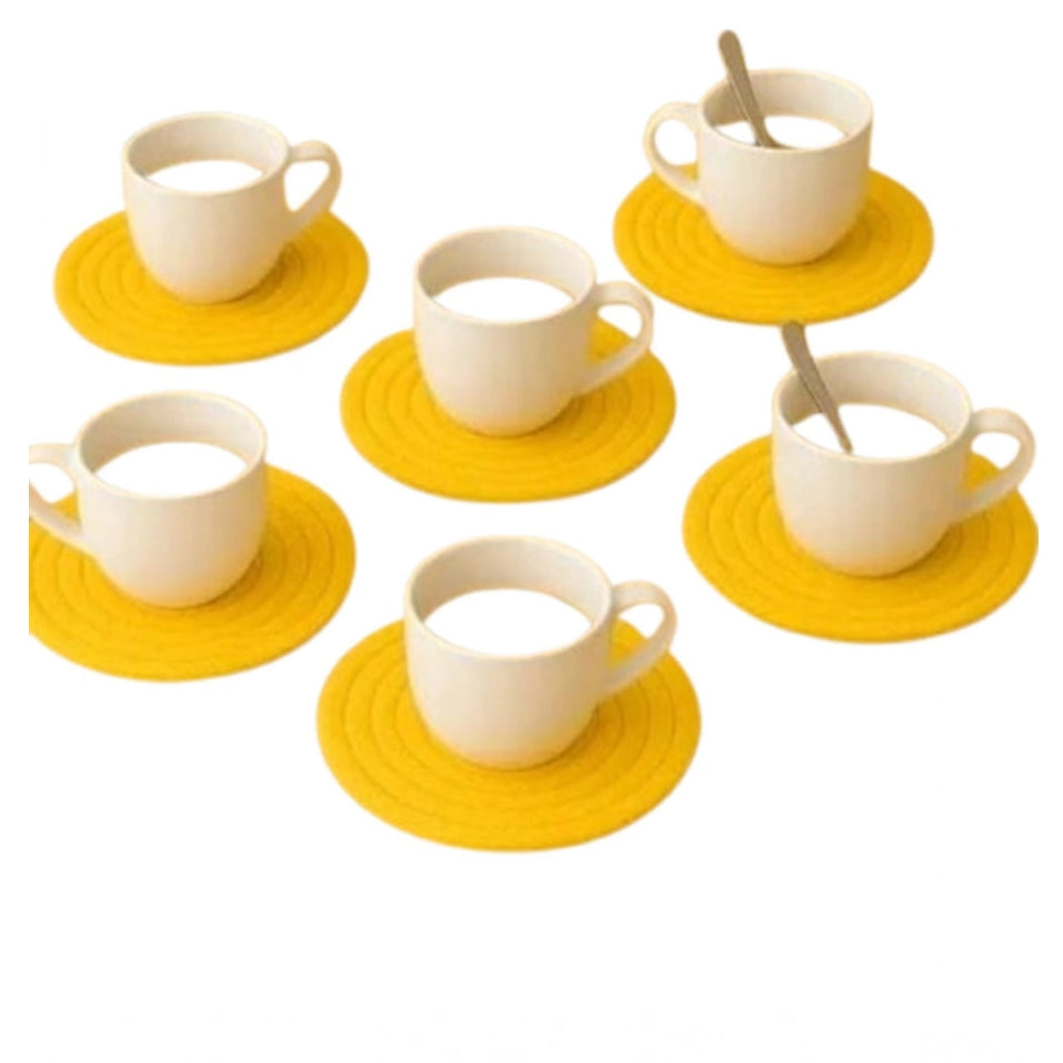 Generic Cotton Rope Drink Coasters 6 Pcs Set (Yellow)